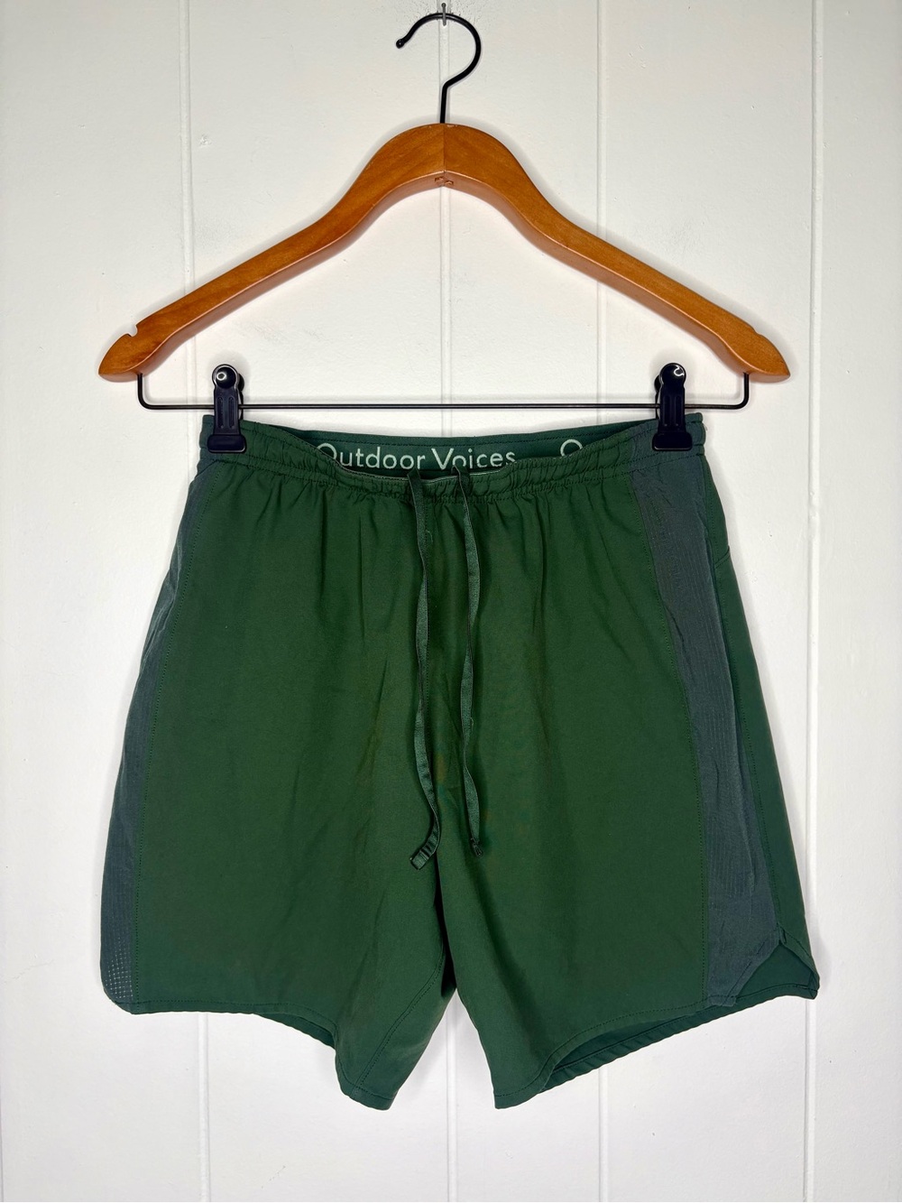 Outdoor Voices Men’s Rectrek Olive Green Shorts Athletic Running Lined Size XS